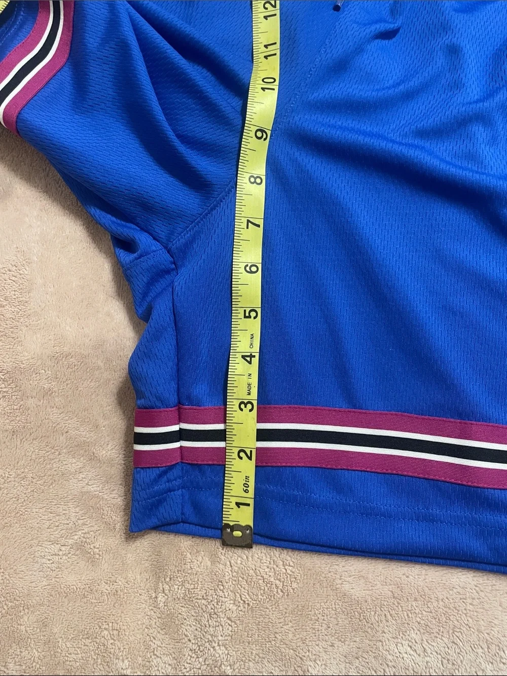 Nike Royal Blue Mens Athletic Shorts with Magenta and White Side Stripes